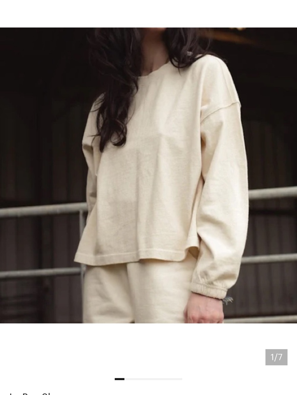 Le Bon Shoppe Naturelle Cotton Long Sleeve Tee Alabaster Oversized L
